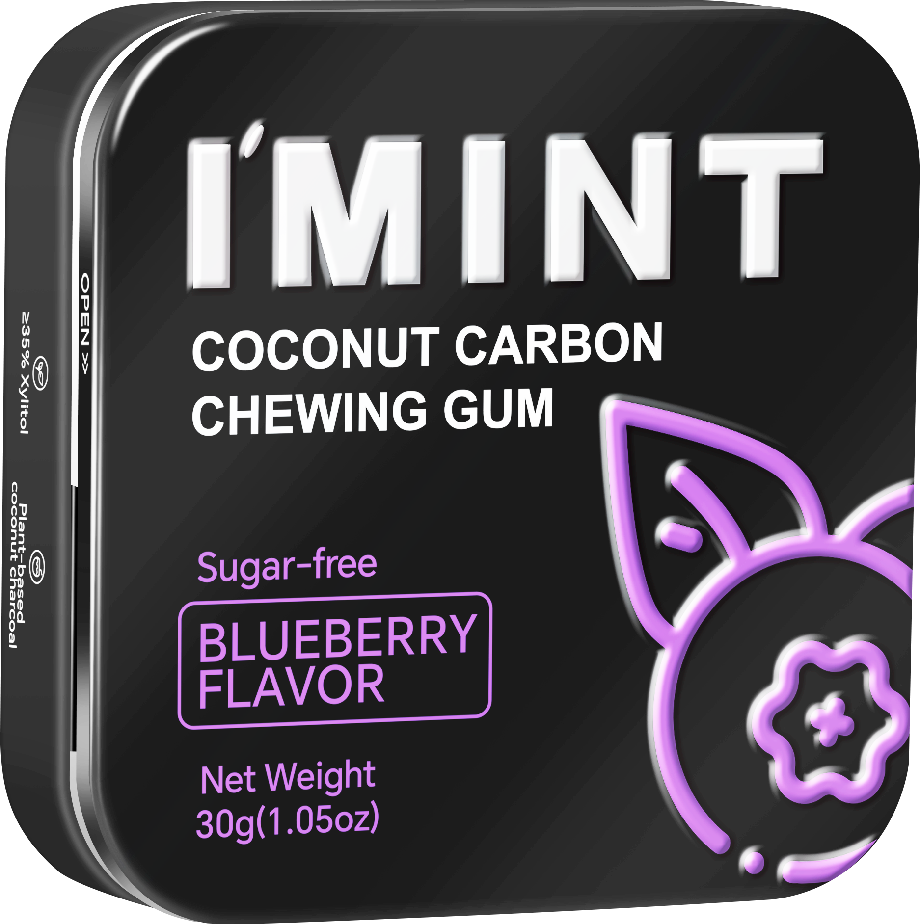 I'MINT Coconut Carbon Chewing Gum(Blueberry Flavor) 30g