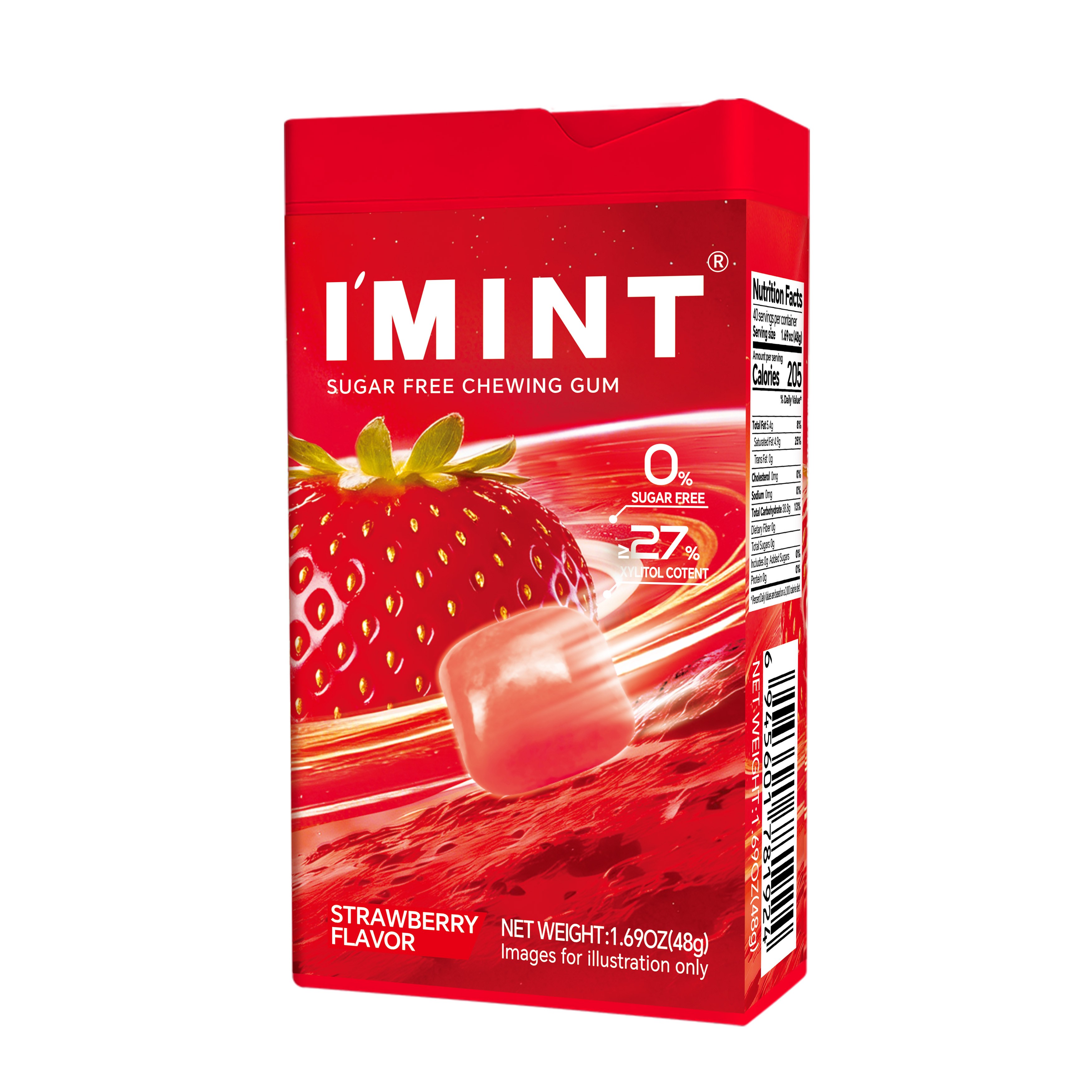 I'MINT Sugar-free Chewing Gum(Strawberry Flavor) 48g
