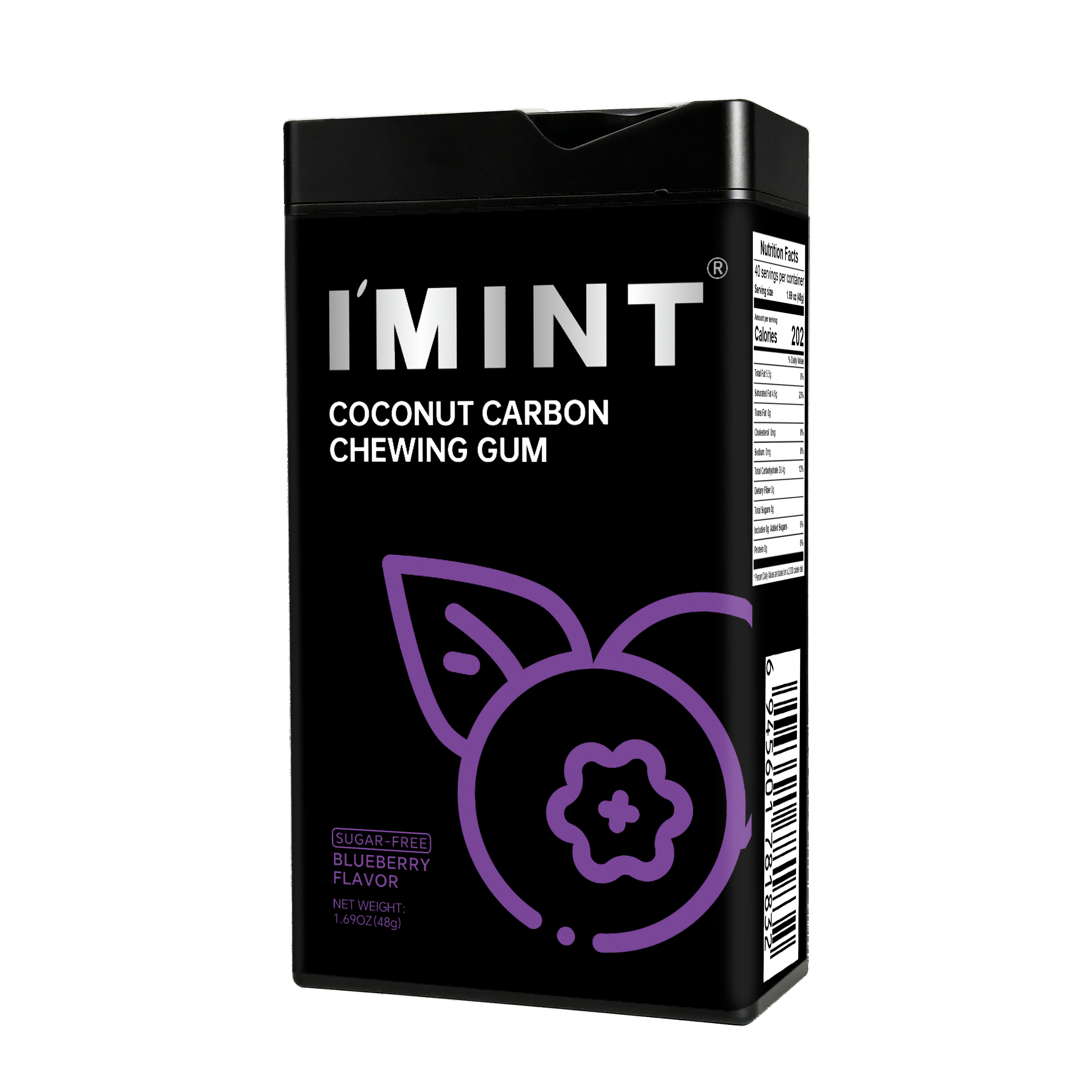 I'MINT Coconut Carbon Chewing Gum(Blueberry Flavor) 48g